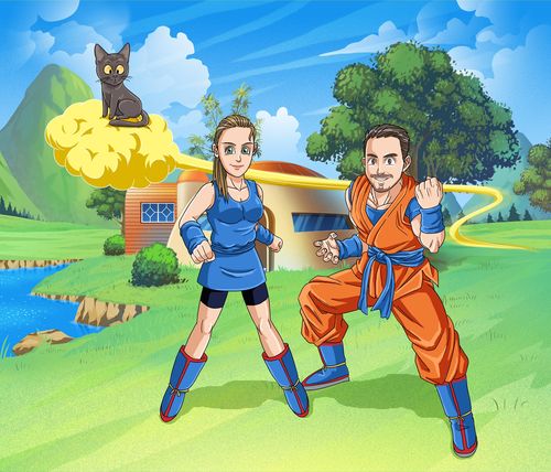 Customer photo review of Caricature cartoon dessinée à la main: En mode ninja