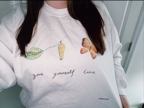 Customer photo review of Give Yourself Time (Butterfly) -- Sweatshirt