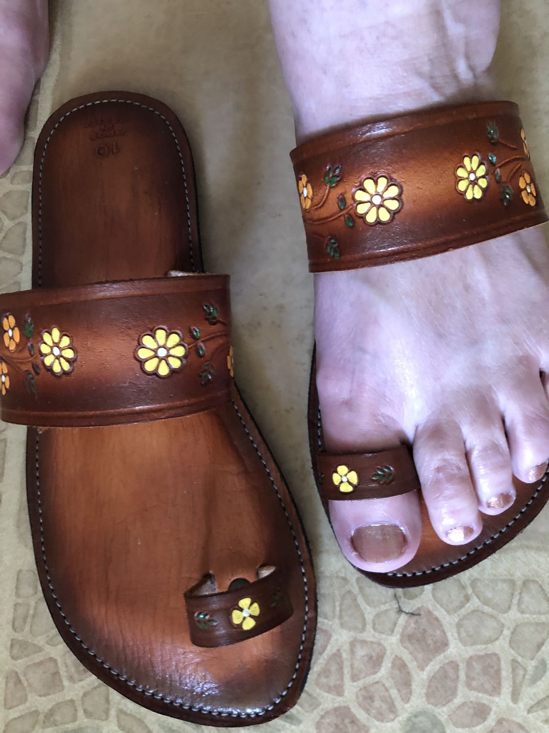 Customer photo review of Boho Flower Power Sandals
