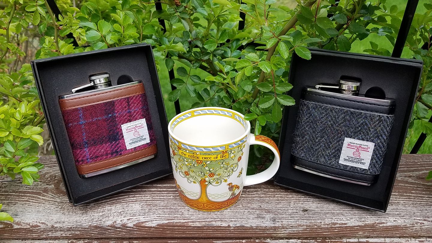 Customer photo review of 6oz Harris Tweed Hip Flask