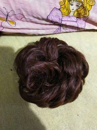 Customer photo review of Real Hair Messy Bun Scrunchie Curly 1PCS For Women