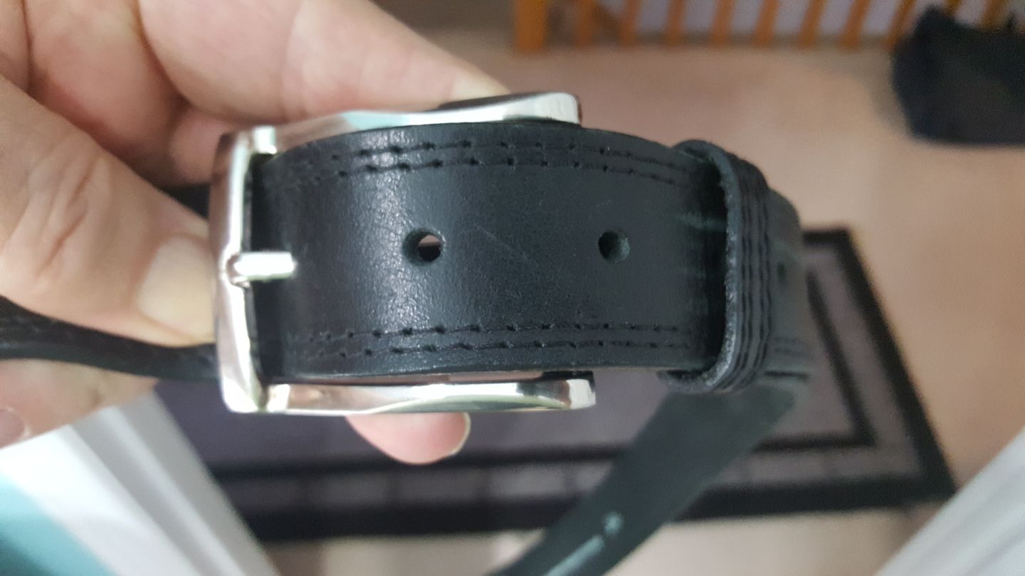 Customer photo review of The Milestone Belt - Black Formal 100% Real Leather Belt
