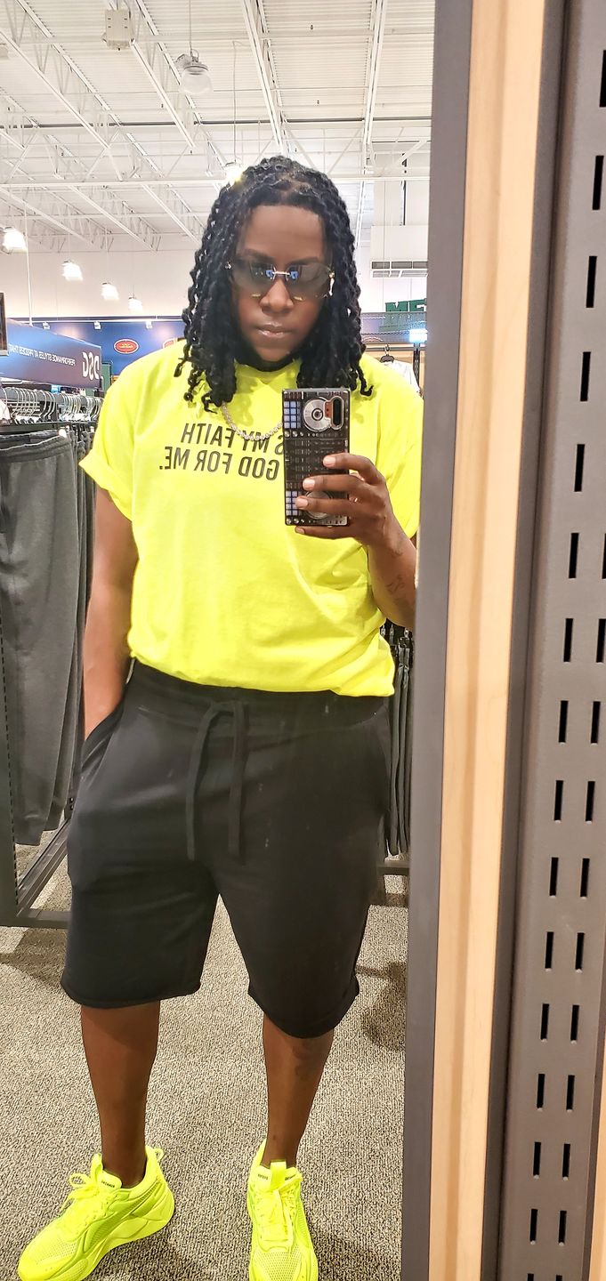 Customer photo review of It's My Faith In God For Me T-Shirt - (Unisex) - LIMITED EDITION -Neon