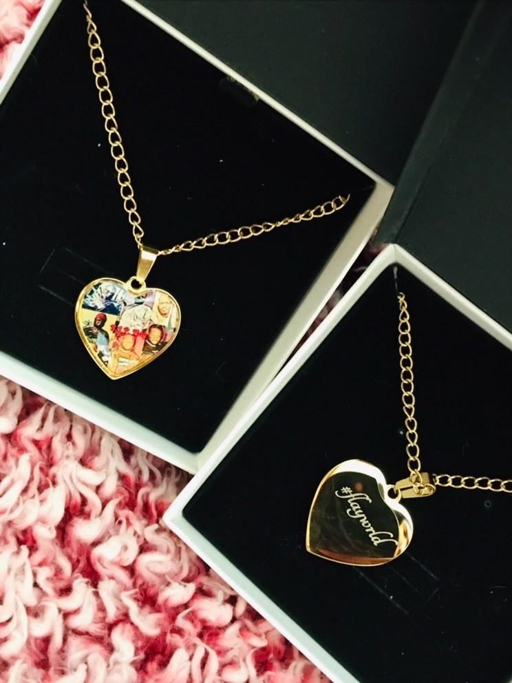 Customer photo review of In Loving Memory Custom Heart Photo Necklace