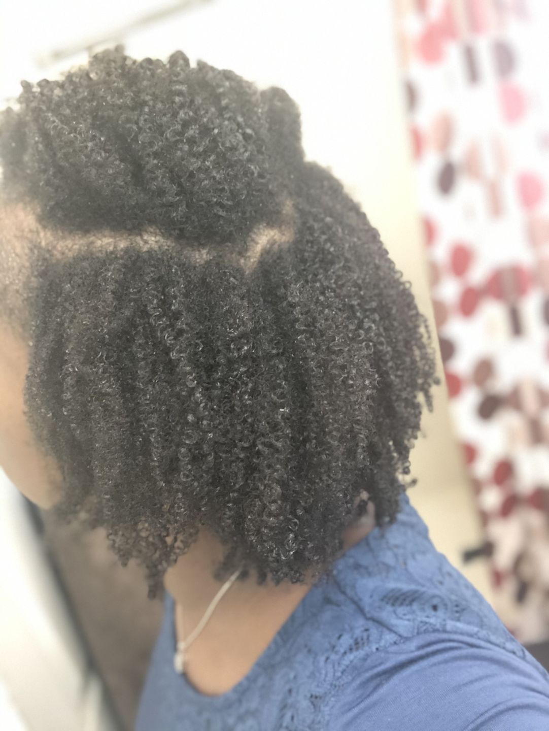 Customer photo review of Hair Growth Serum for Curly Hair with Organic Castor Oil for Strengthening and Vanilla Berry Fragrance