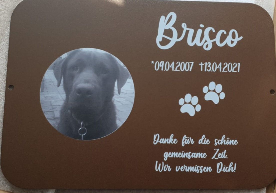 Customer photo review of Gedenktafel Hund "Lieblingshund"