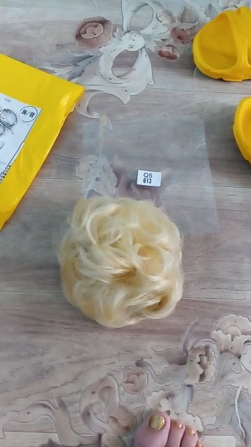 Customer photo review of Real Hair Messy Bun Scrunchie Curly 1PCS For Women