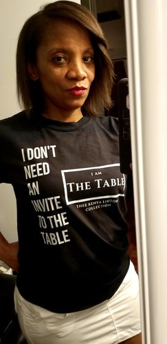 Customer photo review of I AM The Table Unisex Limited Edition Tee (Front Print)