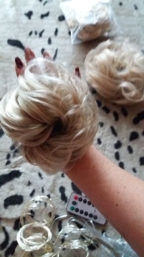 Customer photo review of Real Hair Messy Bun Scrunchie Curly 1PCS For Women