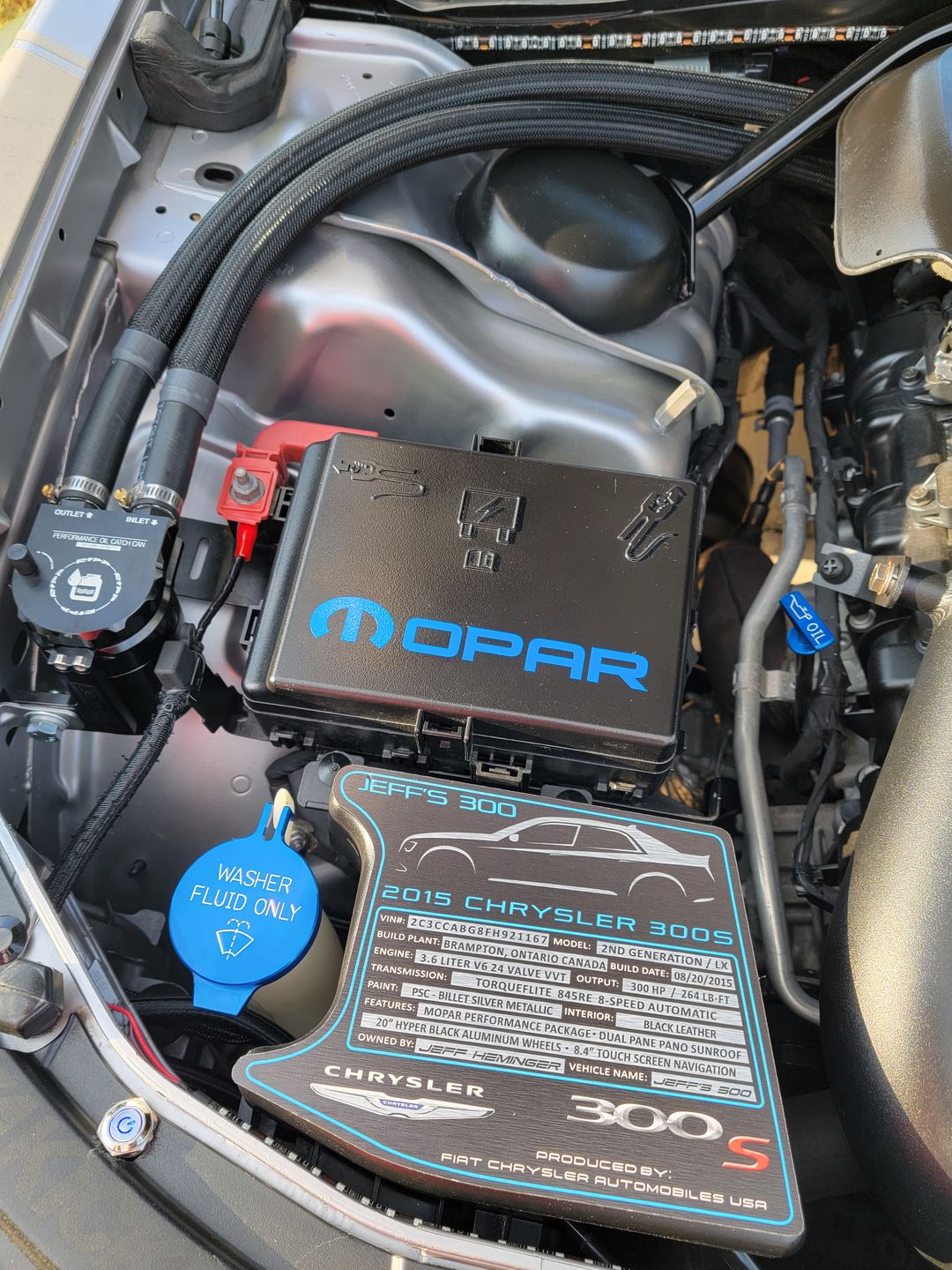 Customer photo review of NON SUPERCHARGED Charger/Challenger/300 - Air/Oil Separator Catch Can