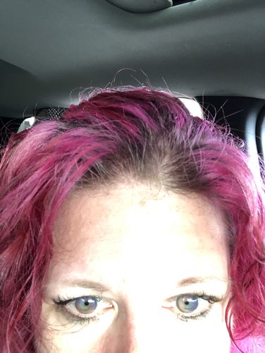 Customer photo review of Firmament Violet Prescription Contact Lenses