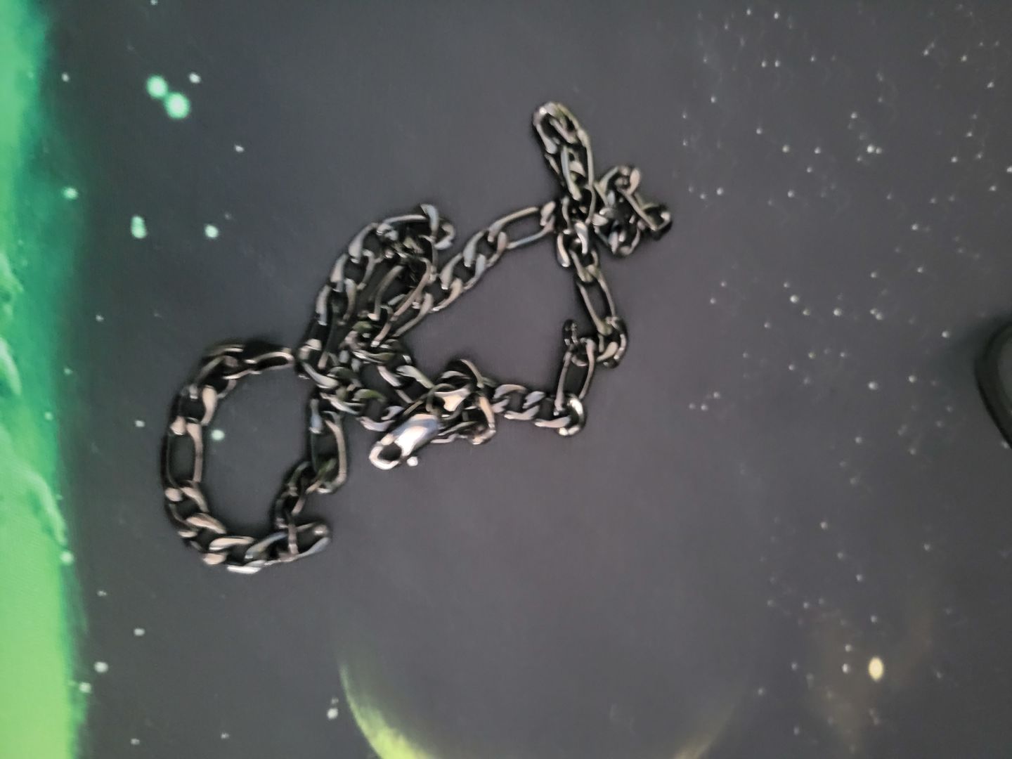 Customer photo review of 7mm Stainless Steel Figaro Link Chain Necklace