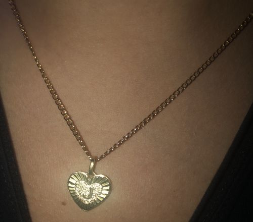Customer photo review of Initial Heart Letter Necklace