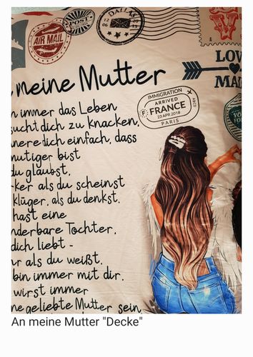 Customer photo review of "An meine Mutter" Decke - Postkarte