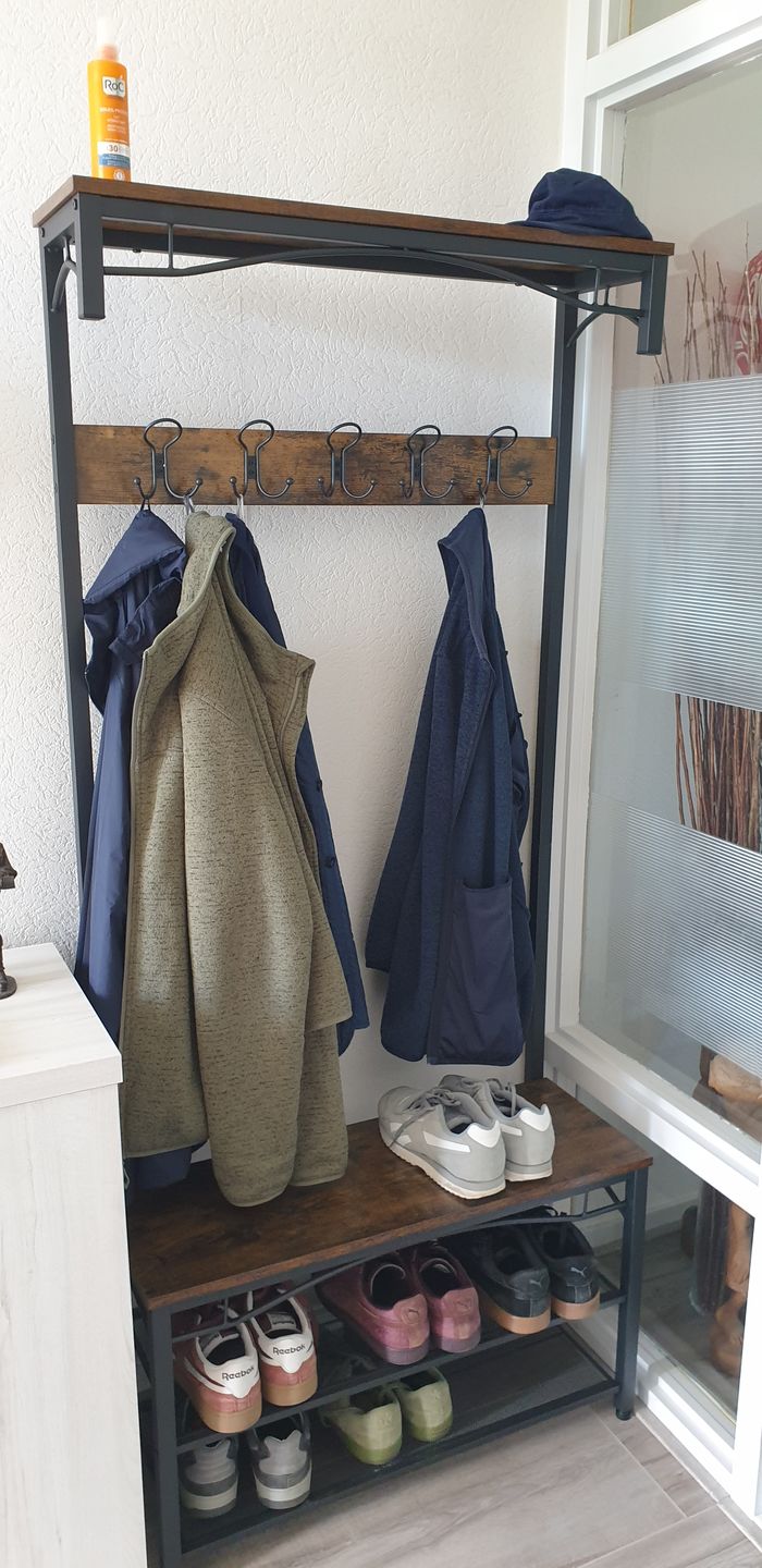 Customer photo review of Garderoberek Industrieel Design | Houtlook en Staal | 80x30x179cm