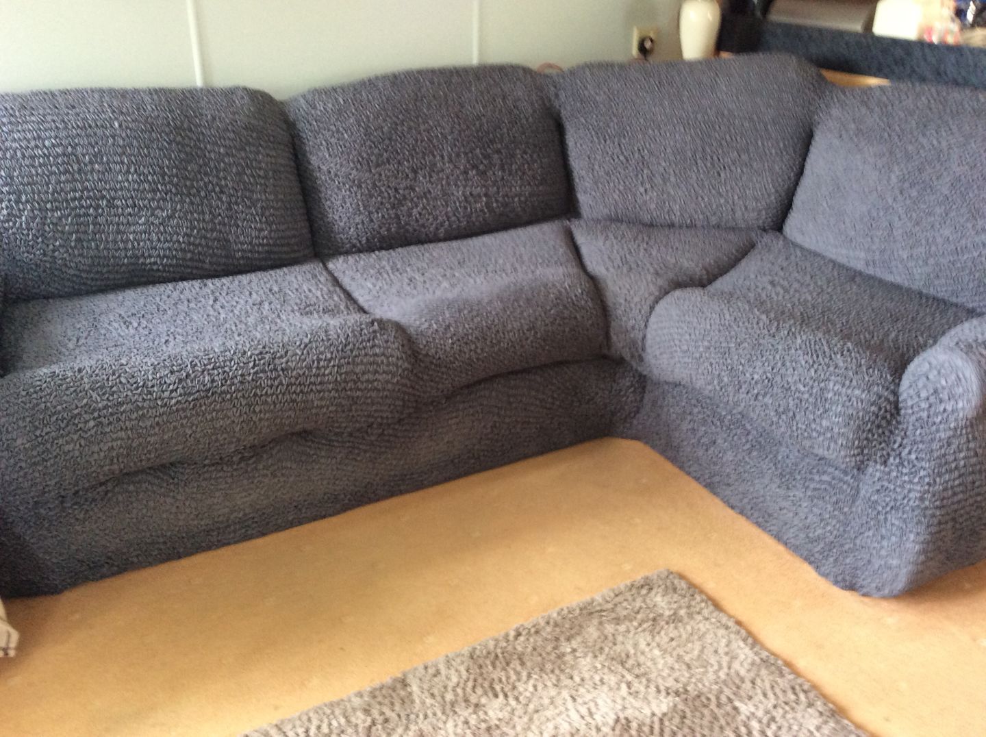 Customer photo review of Corner Sofa Cover - Charcoal  Microfibra