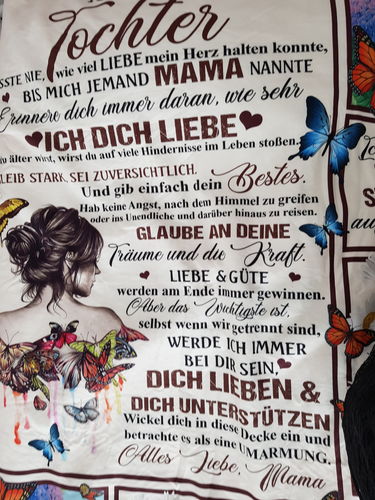 Customer photo review of "An meine Tochter" Decke - Schmetterling