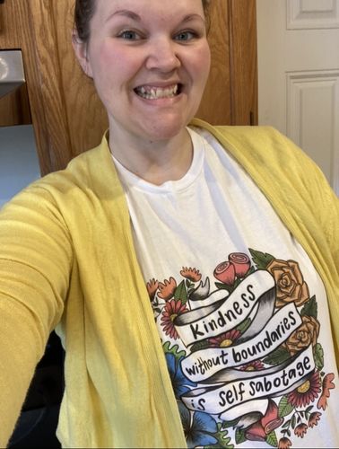 Customer photo review of Kindness Without Boundaries Is Self-Sabotage -- T-Shirt
