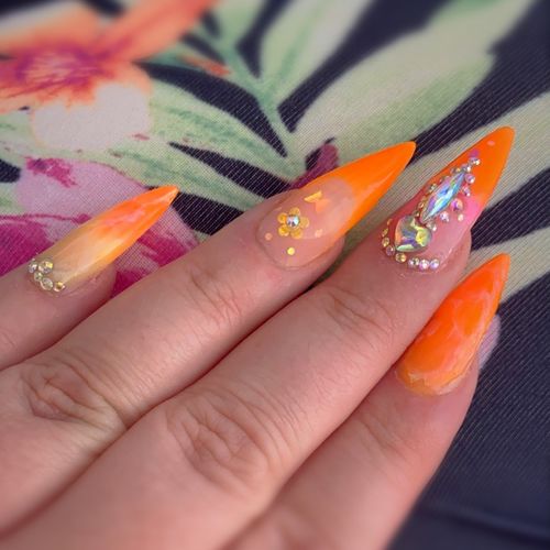 Customer photo review of Birds of Paradise Nail Extension Gel Kit