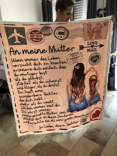Customer photo review of "An meine Mutter" Decke - Postkarte