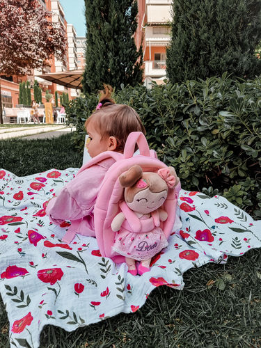 Customer photo review of Personalized Strawberry Doll Backpack