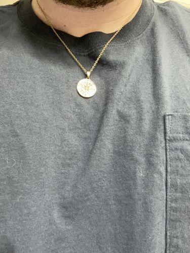 Customer photo review of Compass Pendant (Gold)