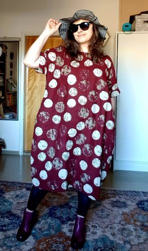 Customer photo review of Chic Red Dot Cotton Linen Summer Maxi Dresses