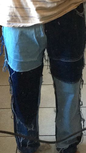 Customer photo review of Wash Splice Casual Tassel Jeans