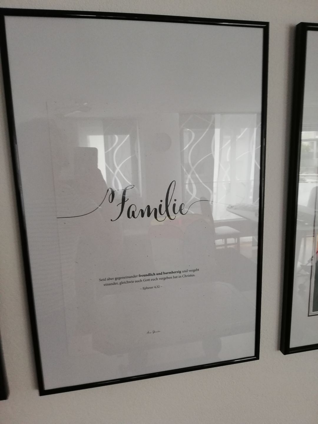 Customer photo review of Poster "Familie" · A3 / A4 · Bibelvers Deutsch