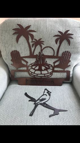 Customer photo review of 10" Cardinal Tree Metal Art - Special Offer