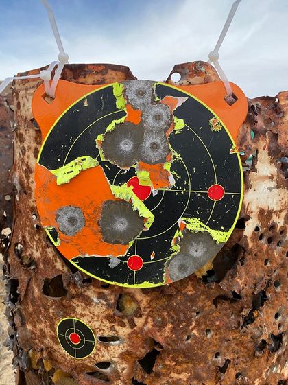 Customer photo review of 3/8" AR500 Gong Targets - 4", 6", 8"