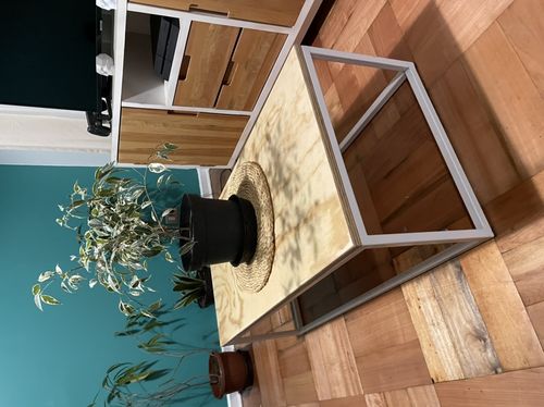 Customer photo review of Mesa de Centro MIMA 100 Rectangular BLANCA