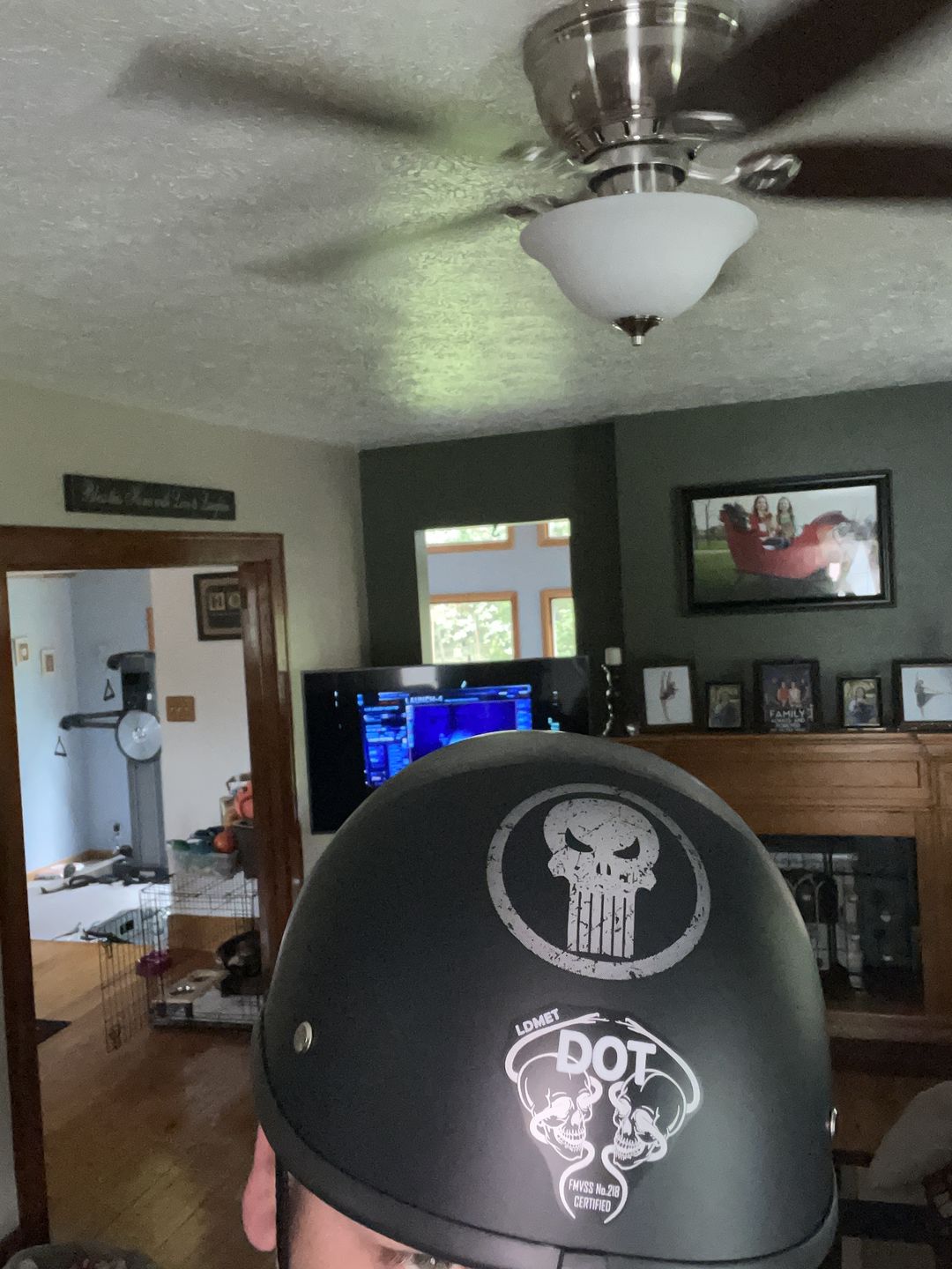 Customer photo review of Smallest Beanie Helmet - Skull Retro