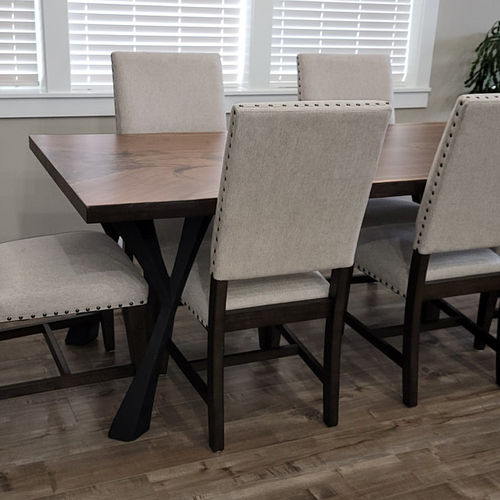 Customer photo review of Yami Handmade Metal Table Legs and Bench Legs | Set Of 2 Pcs, Easy Assembly Furniture Legs, For Live Edge Table Tops, Dining Table Tops, Console Table Tops...| FLOWYLINE DESIGN