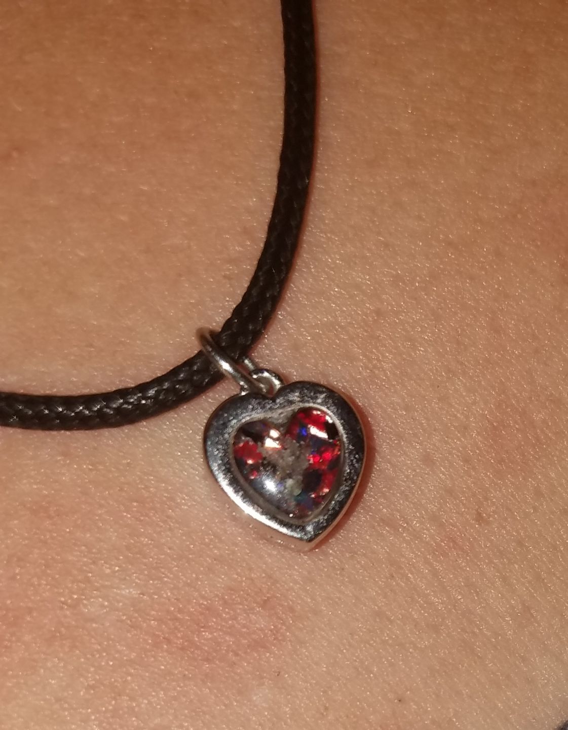Customer photo review of Dainty Heart Cremation Pendant