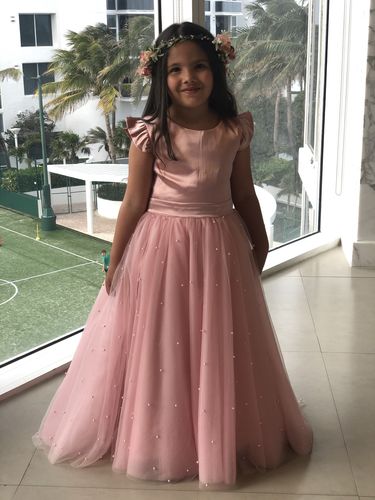 Customer photo review of Cute Pink Tulle Flower Girl Dresses GL1025