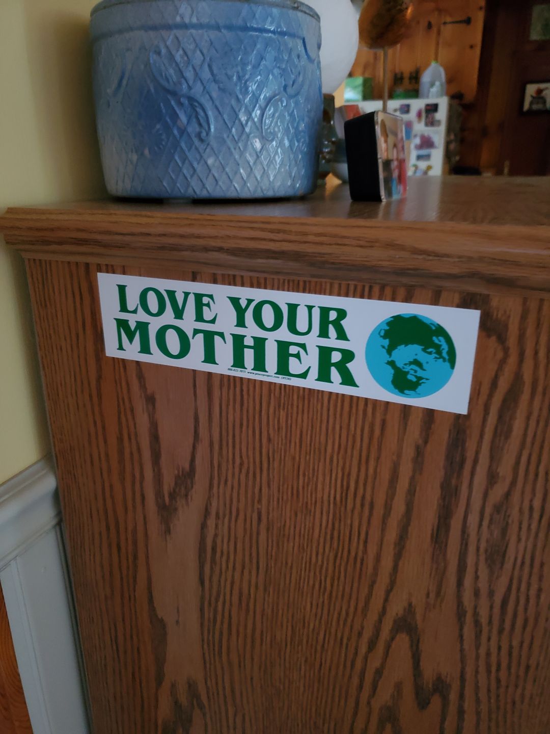 Customer photo review of Love Your Mother Bumper Sticker