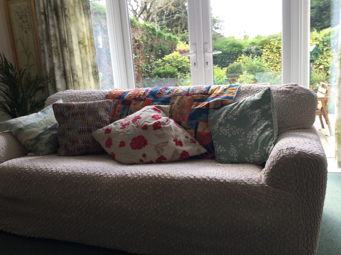 Customer photo review of 3 Seater Sofa Cover - Beige, Velvet Collection