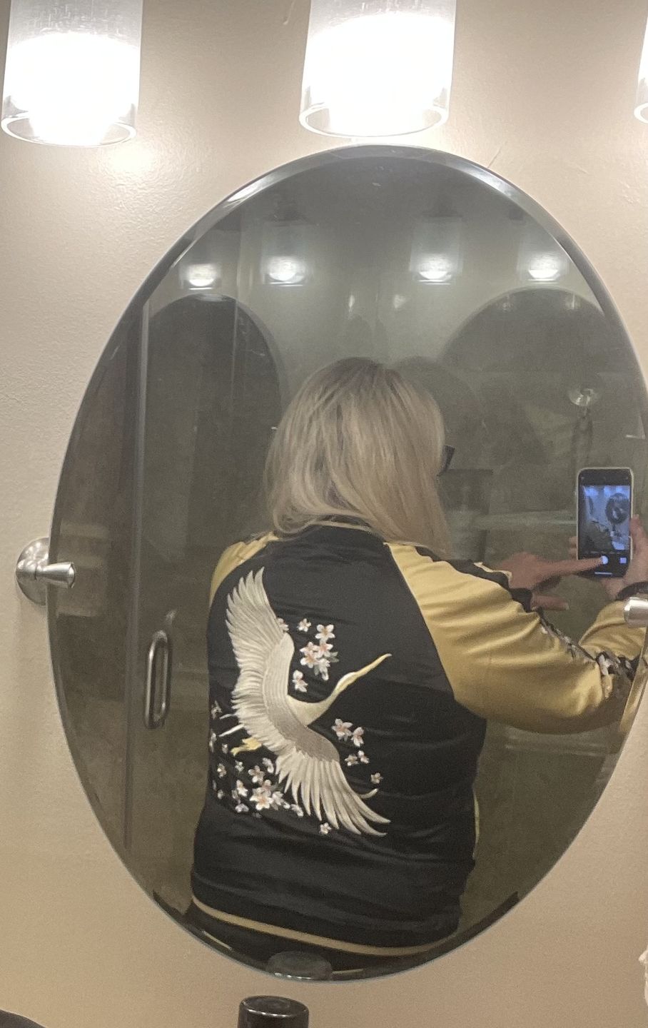 Customer photo review of Flowers & Crane Sukajan Souvenir Jacket [Reversible]