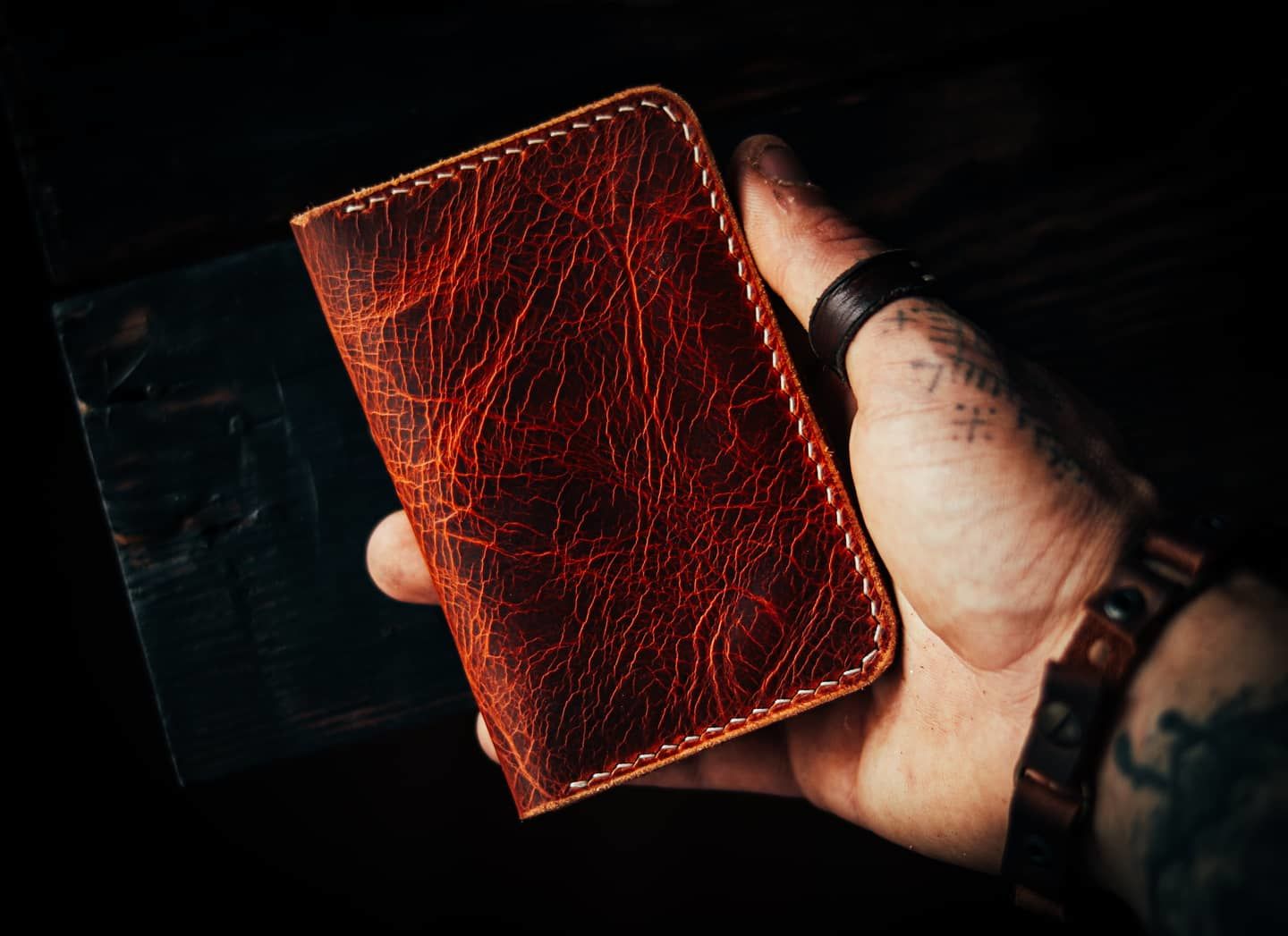 Customer photo review of No.52 | Leather Vertical Wallet (Digital Pattern)