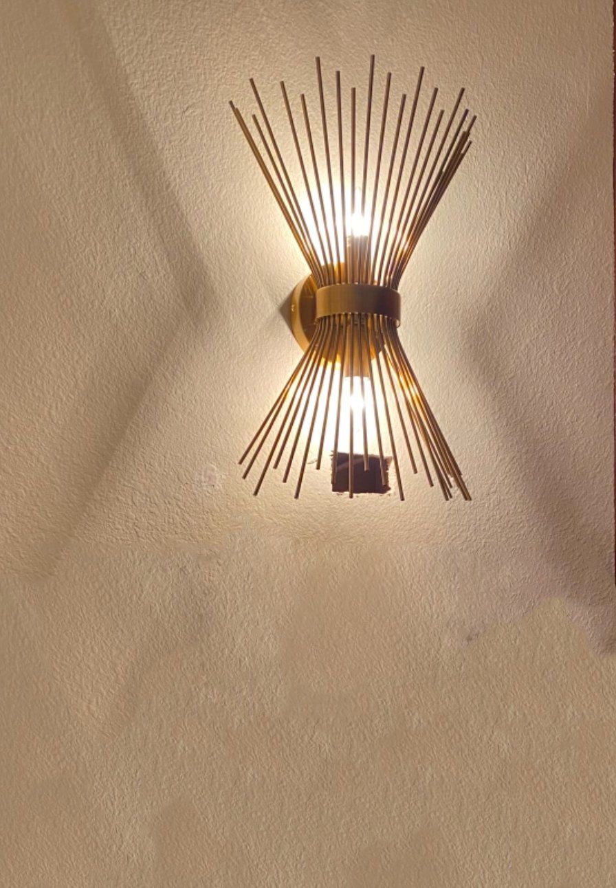 Customer photo review of Mid-Century Modern Brass Starburst Wall Sconce Light