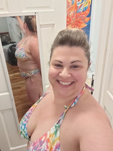 Customer photo review of Rainbow Animal Triangle Top