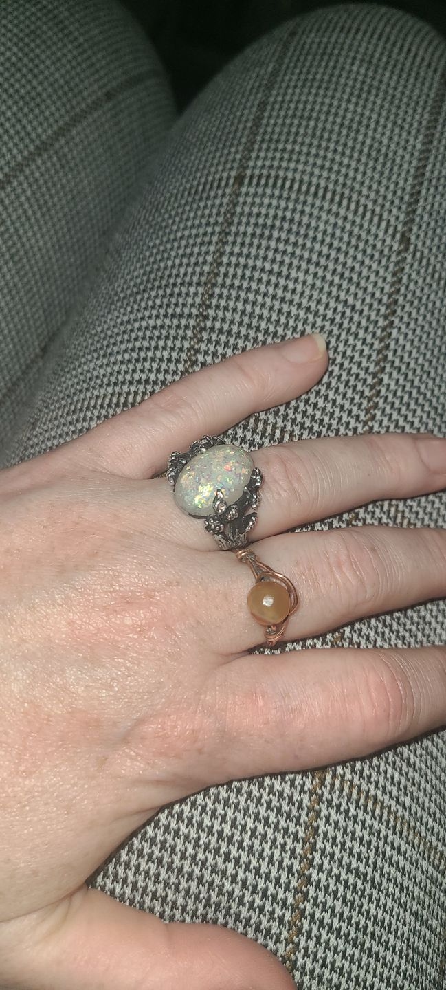 Customer photo review of Midnight Blossom Opal Crystal Ring