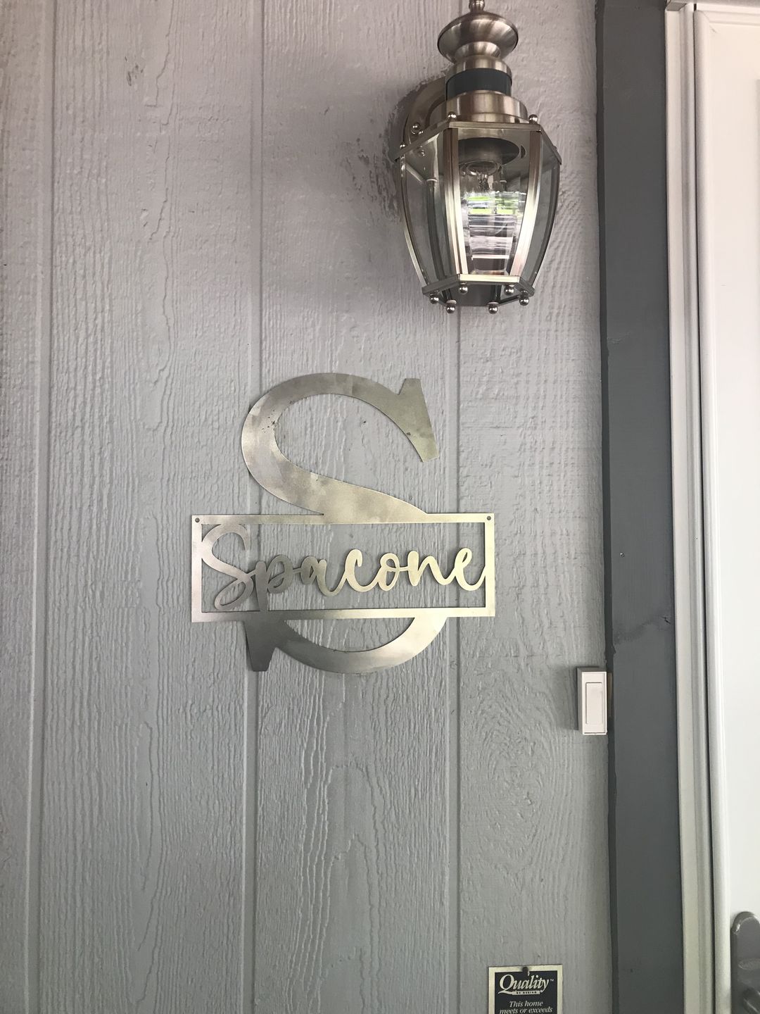 Customer photo review of Script Letter Monogram - 2 Sizes