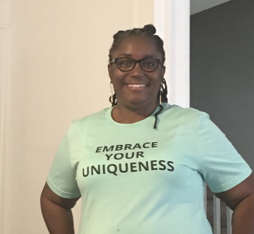 Customer photo review of Embrace Your Uniqueness Short-Sleeve Unisex T-Shirt