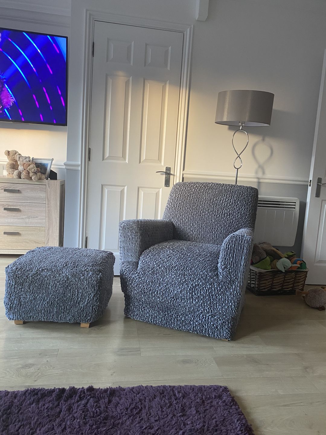 Customer photo review of Arm Chair Cover - Grey, Velvet