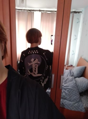 Customer photo review of Japanese Crane Kimono Shirt