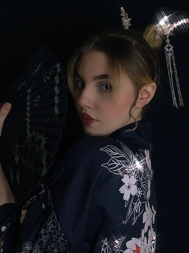 Customer photo review of Japanese Floral Koi Fish Black Kimono Shirt