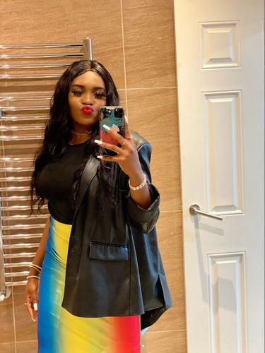 Customer photo review of Rainbow Classic High Waist Pencil Skirt