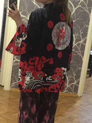 Customer photo review of Japanese Hannya Demon Kimono Shirt